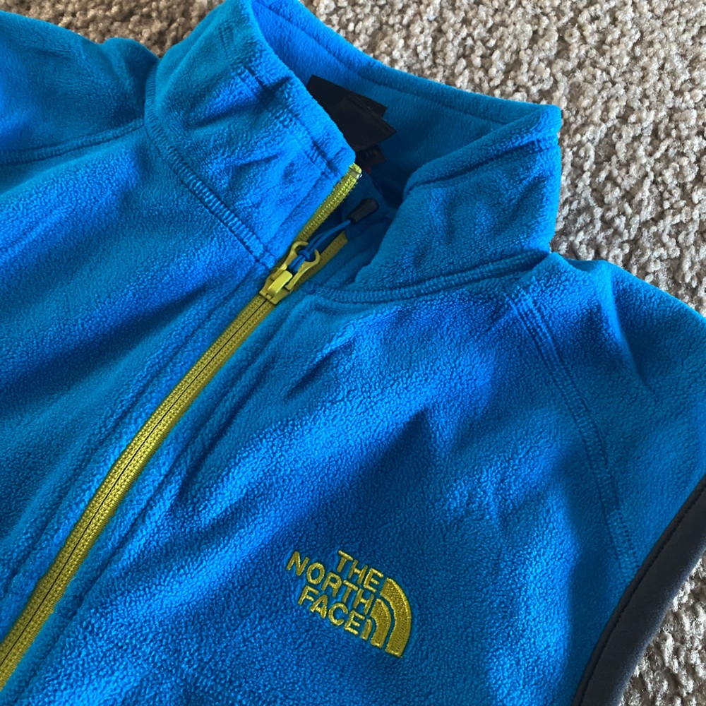 The North Face 100 Aurora men's fleece vest in blue and gray Size M - Picture 2 of 5